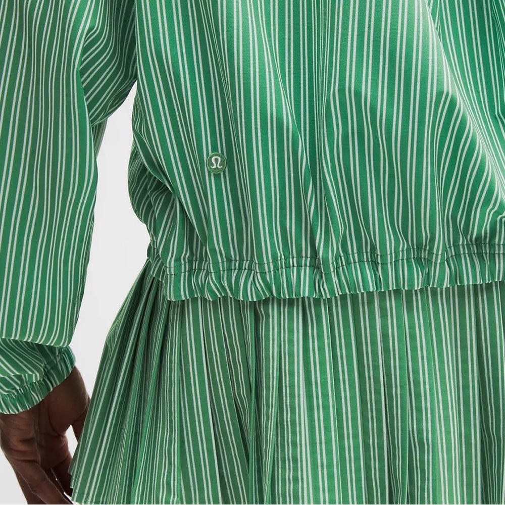 Lululemon Women’s UV Protective Oversized Tennis Jacket in Twice Stripe Green - Picture 5 of 13